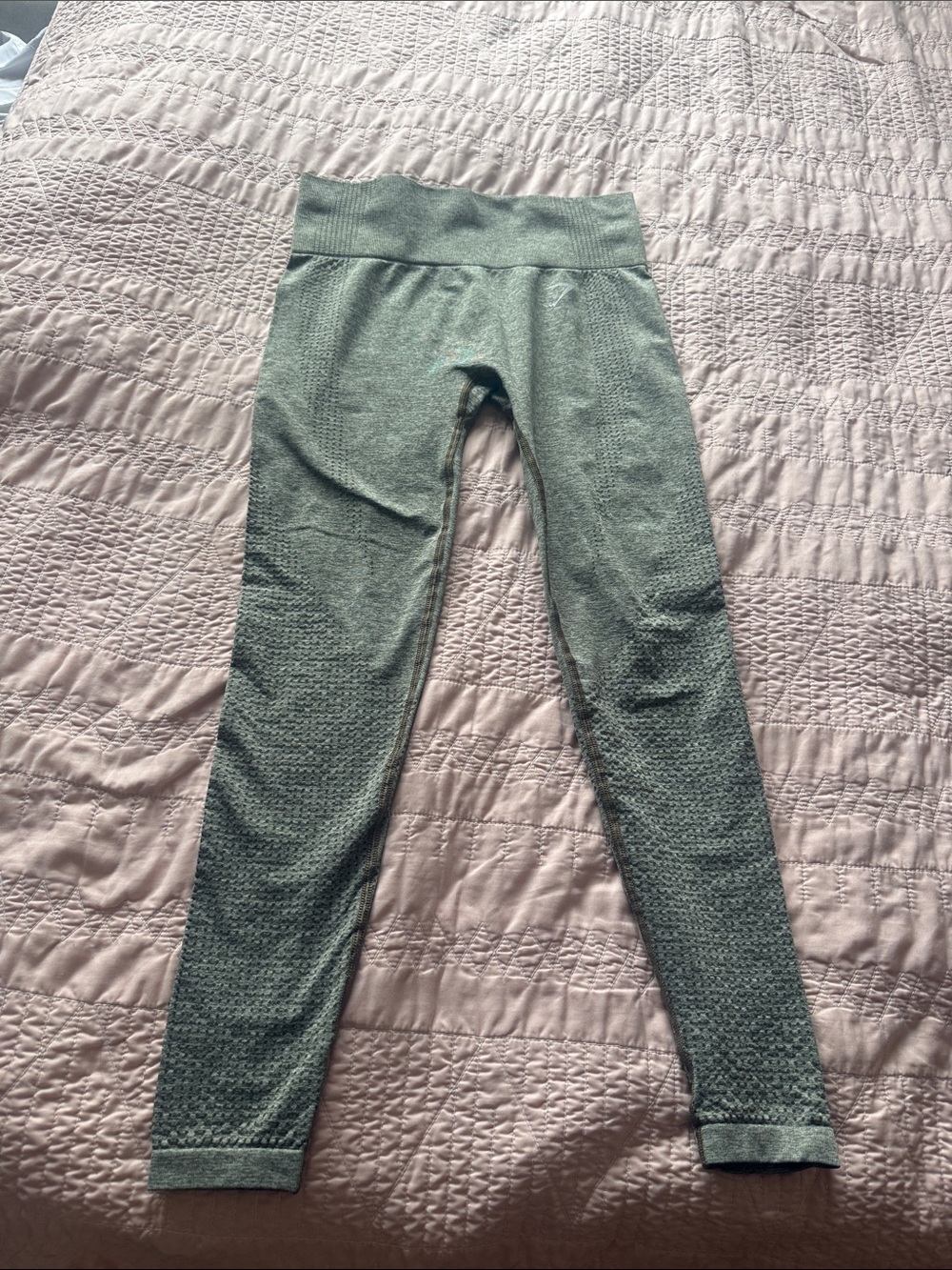 Gymshark Kids Textured Leggings - Sage Green